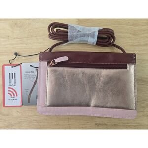 ili New York Leather Clutch Crossbody Bag RFID